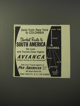 1953 Avianca Airlines Ad - Daily from New York to Colombia - £14.72 GBP