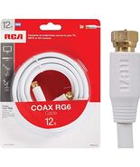 12-Ft. White RG6 Coaxial Cable With &quot;F&quot; Connectors - $362.81 MXN