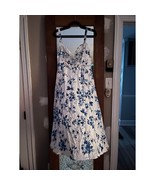 Marthea Maxi Dress – Wine & Blue Floral Lace-Up Size L – Summer Casual, Elegant - $20.00