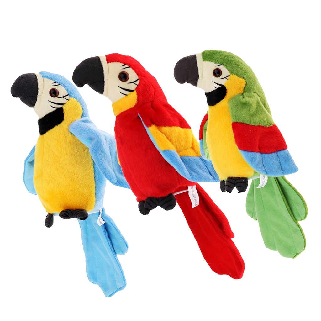 TALKING PARROT - Repeats What You Say Electronic Pet Plush Interactive Toy - £13.81 GBP