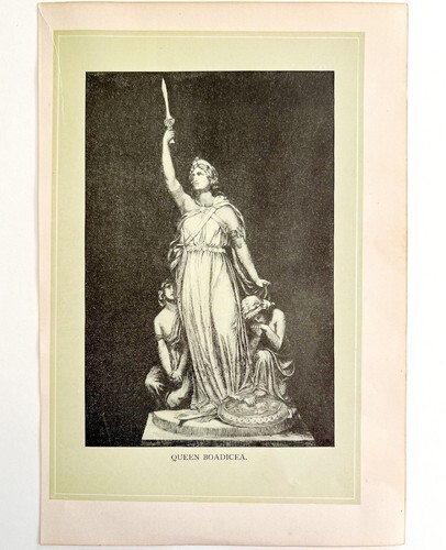 Queen Boadicea Victorian Print 1901 Woman History Ephemera DWP4C Item image 2