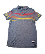 SUPERDRY Polo Shirt Men&#39;s Size XL Super Sunrise Bay Striped Gray Red Yellow - £13.28 GBP