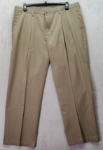 Lee Pants Men&#39;s Size 40 Tan Cotton Pleated Stain &amp; Wrinkle Resistant Rel... - $20.26