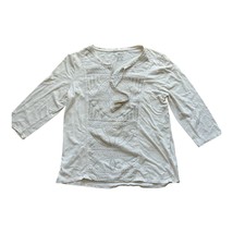 Chico&#39;s Top Women&#39;s Size Small Ivory Pullover Beaded Sequins Boho 3/4 Sl... - $220.35 MXN