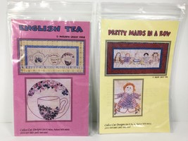 Lot of 2 Silk Ribbon Red Work Embroidery Patterns English Tea &amp; Pretty M... - $6.92