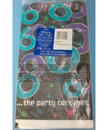 Birthday 60 Years Party Continues Table Cover Plastic 54&quot;X102&quot; Black Pur... - €10,75 EUR
