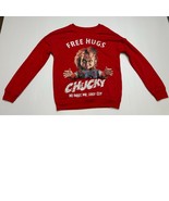 Halloween Sweatshirt Chucky FREE HUGS No More Mr. Good Guy Red Unisex-sz S - £19.60 GBP