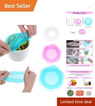 3-Pack Silicone Stretch Lids - Safe, Reusable, Leak-Proof Food Covers - $14.80