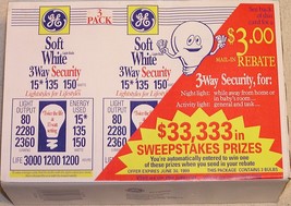 3 Pack GE 15/135/150 Watt 120 Volt A21 Soft White 3 Way Incandescent Lam... - $16.99
