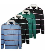 OBEY Men&#39;s Horizontal Stripe Button L/S Polo Shirt (S04) - £22.99 GBP