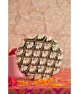 Pearl handwork round clutch,gifts for her,designer clutch,Indian wedding... - £60.09 GBP