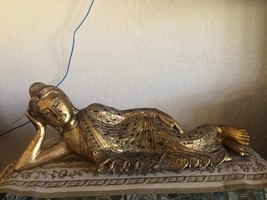 GOLD GILDED SLEEPING BUDDHA - £251.25 GBP