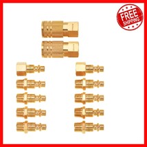Durable 1/4 Inch NPT Air Tool Quick Connect Fittings - 12-Piece Brass Kit - $27.15