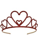 Fancy Red Hearts Glitter Metal Tiara Sweetheart Queen Crown Princess Cup... - $20.29 CAD
