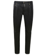 Handmade Stylish Party Women&#39;s Pant Black Soft Lambskin Genuine Leather ... - $2,137.70 MXN+