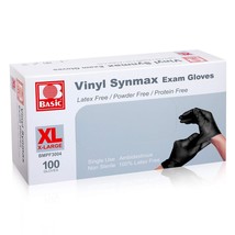 Black Disposable Vinyl Exam Gloves Latex Free Powder Free For Household, Large - £31.38 GBP