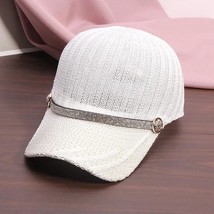 Women Hat Diamond Knitted Baseball Cap Hipster Sports Sun Hat Casual Sha... - £12.97 GBP