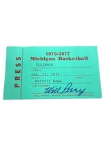 1977 Illinois vs Michigan Men’s Basketball Press Pass 1/22 - Rickey Gree... - €12,96 EUR