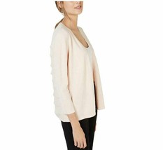 Alfani Womens XL Pink Peony 3/4 Sleeve Fringe Back Cardigan Sweater NWT - £19.10 GBP