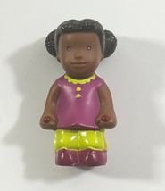 Battat Girl Play Figure African American Plastic Pink clothes Pigtails - $4.94