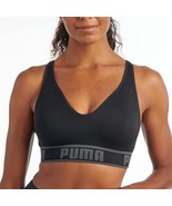 PUMA Womens Seamless Sports Bra Black Gray Medium Wire Free nwot - $18.80