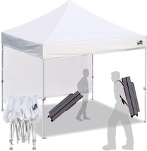 Eurmax USA Smart Durable Pop up Canopy Tent with 1 Sidewall 10&#39;x10&#39; Outdoor - £132.60 GBP