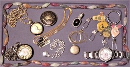 Vtg Lot #34 Jewelry 10 pc Watches Keychains - £31.93 GBP