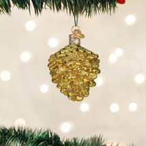 Old World Christmas Small Gold Pine Cone Glass Christmas Ornament 48018 - £7.86 GBP