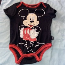 Disney Mickey Mouse Baby Boy Bodysuit 3-6 Months Red Black White One Piece - £5.33 GBP