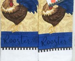 SET OF 2 SAME PRINTED TERRY KITCHEN COTTON TOWELS(16x26&quot;)COUNTRY ROOSTER... - £10.05 GBP