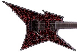 Guitar Wrap Skin Axe Re-Skin Iconic 80's DIY 6 Volt Crackle  Back in Bla... - $59.35+