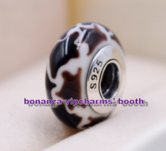 925 Sterling Silver Handmade Glass Masai Giraffe Murano Glass Charm Beads  - £3.30 GBP