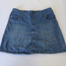 S.C. & Co. Denim Skort Women’s Blue Size Large Pull-On Stretch Mini Denim Skirt image 12
