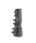 DEMONIA SLAY-77 Gogo Raver 7&quot; Wedge Platform Black Horn Spike Ankle Wome... - $2,277.61 MXN
