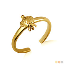 10K or 14K Solid Gold Sea Turtle Ocean Toe Ring - Yellow, White or Rose Knuckle - £112.51 GBP+