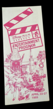 Disney Entertainment Program April 1989 22-27 Vintage Brochure Guide - $223.20 MXN