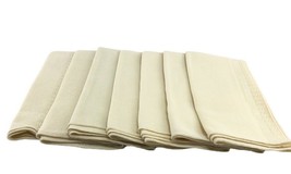 8 Vintage Cream Color 16.5 x 18&quot; Napkins Lace Trim Embroidery Linen? Sta... - £19.95 GBP