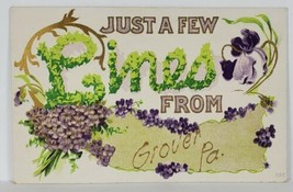 Grover Pa Greetings Ellen c1907 to Lilly Surdum Postcard R17 - £5.54 GBP