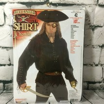 Adult Black Pirate Shirt Swashbuckler Renaissance Musketeer Steampunk Costume - £11.70 GBP