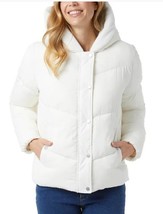 32 Degrees Womens Jacket Quilted White Hooded Pockets Full Zip Lightweight - $52.99