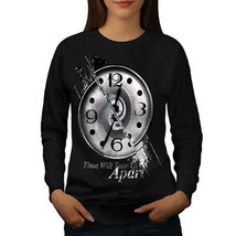 Wellcoda Clock Stylish Art Womens Sweatshirt, Split Casual Pullover Jumper - £22.84 GBP+