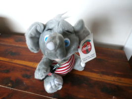 Gray Plush Coca Cola Elephant In Striped Swim Suit With Coke Bottle 1993 + tag - £6.52 GBP