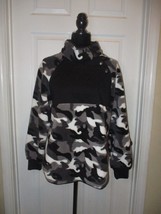 White Birch Black White Gray Camo Fleece Pullover Small NEW - $24.16