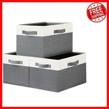 Durable 15x11x9.6 Inch Storage Baskets with Handles - Stylish Closet Org... - $759.72 MXN