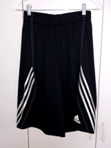 ADIDAS MEN&#39;S BLACK/WHITE ACCENTS ATHLETIC SHORTS-M-100% POLYESTER-BARELY... - $243.99 MXN