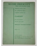 Klose-Prescott First &amp; Second Year Clarinet (Prescott Technic System) - £17.13 GBP