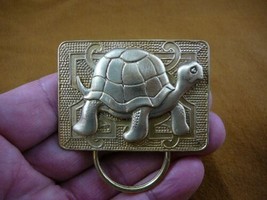 (E-472) Galapagos turtle on rectangle brass Eyeglass pin pendant ID badg... - $21.49