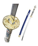 Munetoshi Open Mouth Highlander Dragon Samurai Katana Sword with Blue Sc... - £28.21 GBP