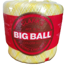 Clarks Big Ball Crochet Thread 250 Yards Shaded Light Yellows #181 Size 30 - £3.14 GBP