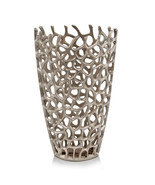 9&quot; X 9&quot; X 16&quot; Silver Aluminum Branch Twig Large Table Vase - £88.36 GBP
